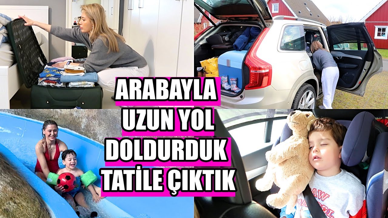 ARABA İLE DANİMARKA TATİLİ 2024, ÜÇ ÇOCUK DOP DOLU ARABA ÇİKTİK YOLA