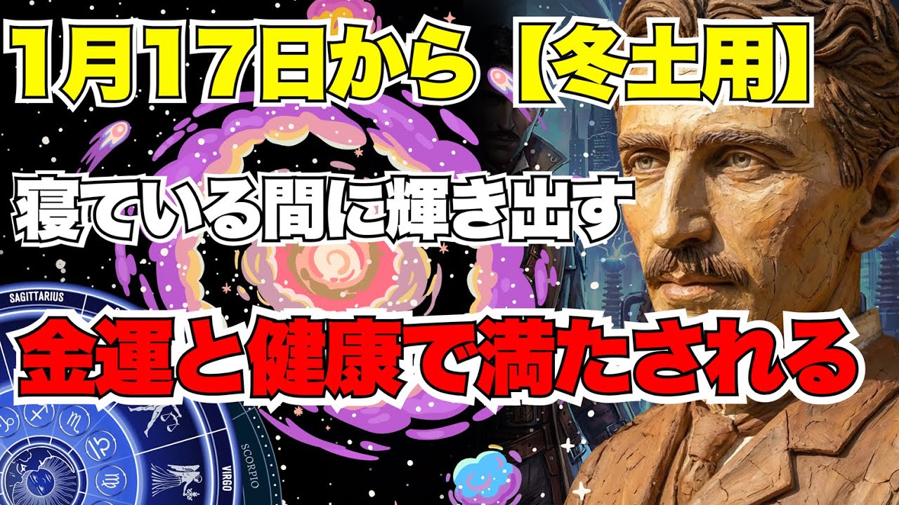 【見落とすと後悔】寝ている間に脳を「冬土用」対応モードにアップデートします。不安な人はこれだけ聴いて寝てください｜潜在意識 ｜ニコラ・テスラ｜色彩心理｜偉人の名言。