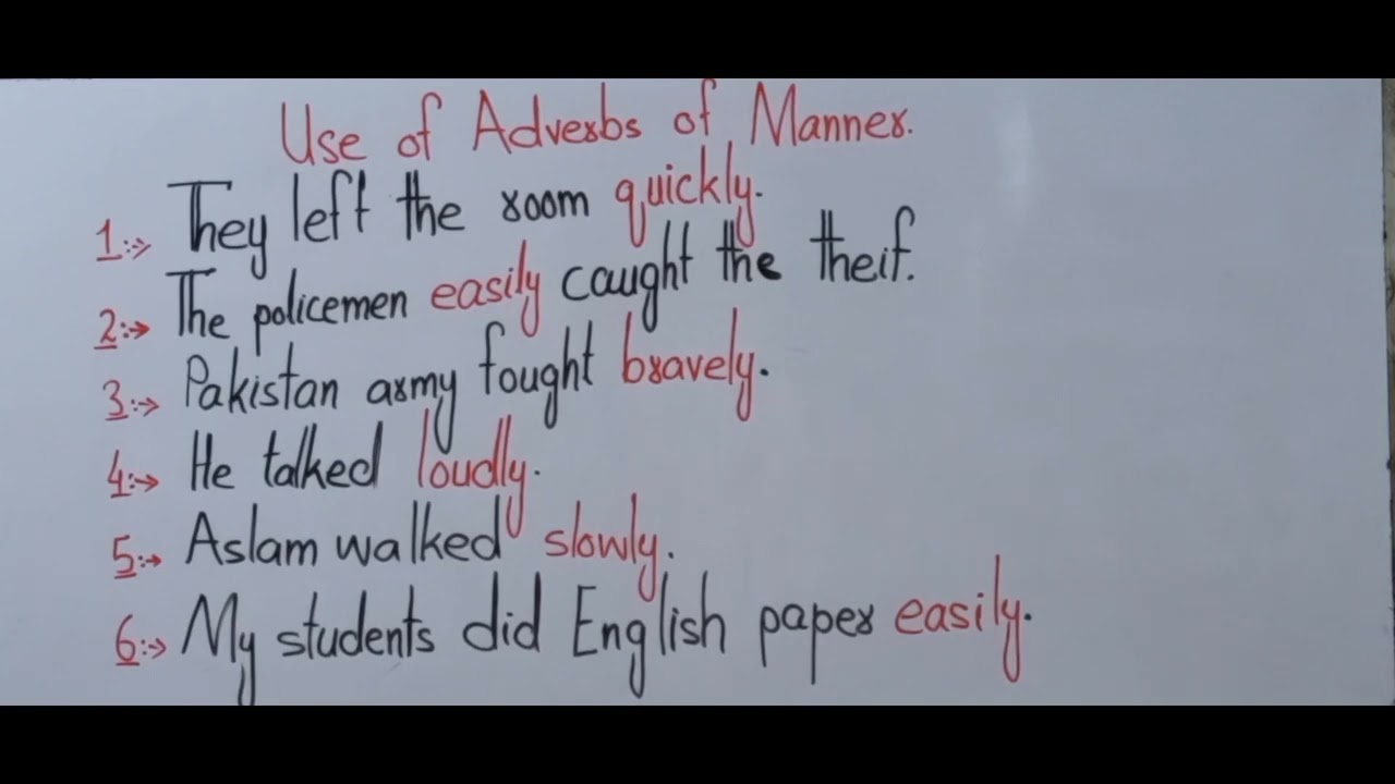 Adverbs of manner (ظرف تميز ) in easy way with Sindhi meaning.