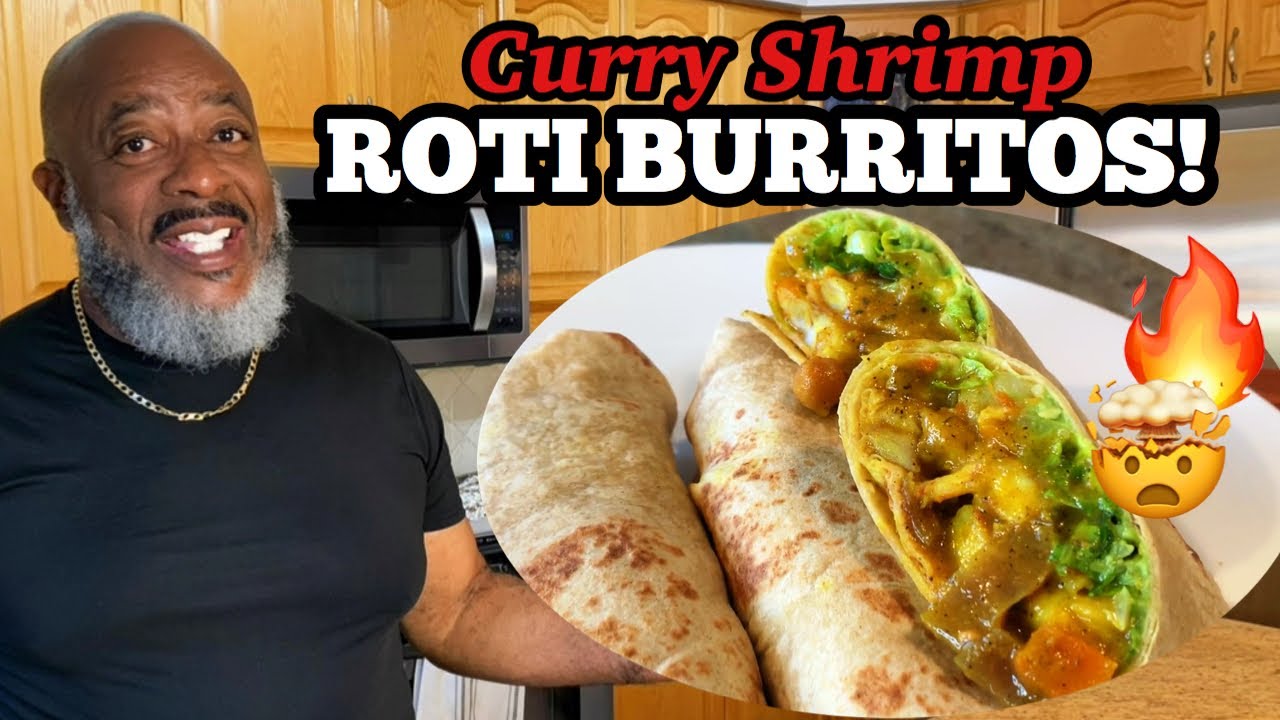 How to make Curry Shrimp Roti Burritos! | Deddy's Kitchen
