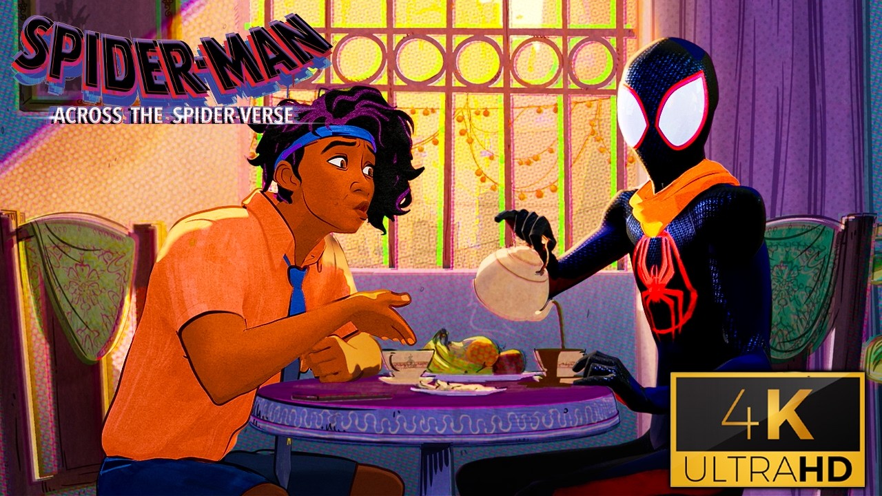 Miles Morales spotyka Pavitra Prabhakara | Spider-Man w scenie Spider-Verse