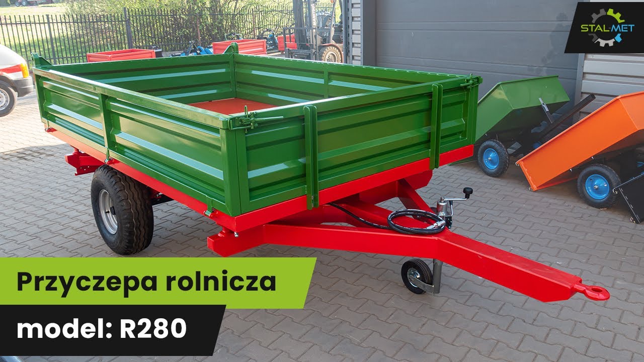 Przyczepa rolnicza jednoosiowa z wywrotem do traktora 3,5t, model: R-280