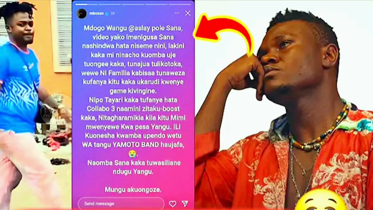  MBOSSO  ALIA KWA UCHUNGU BAADA YA KUMUONA ASLAY HALIYAKE AAHIDI KUMSAIDIA