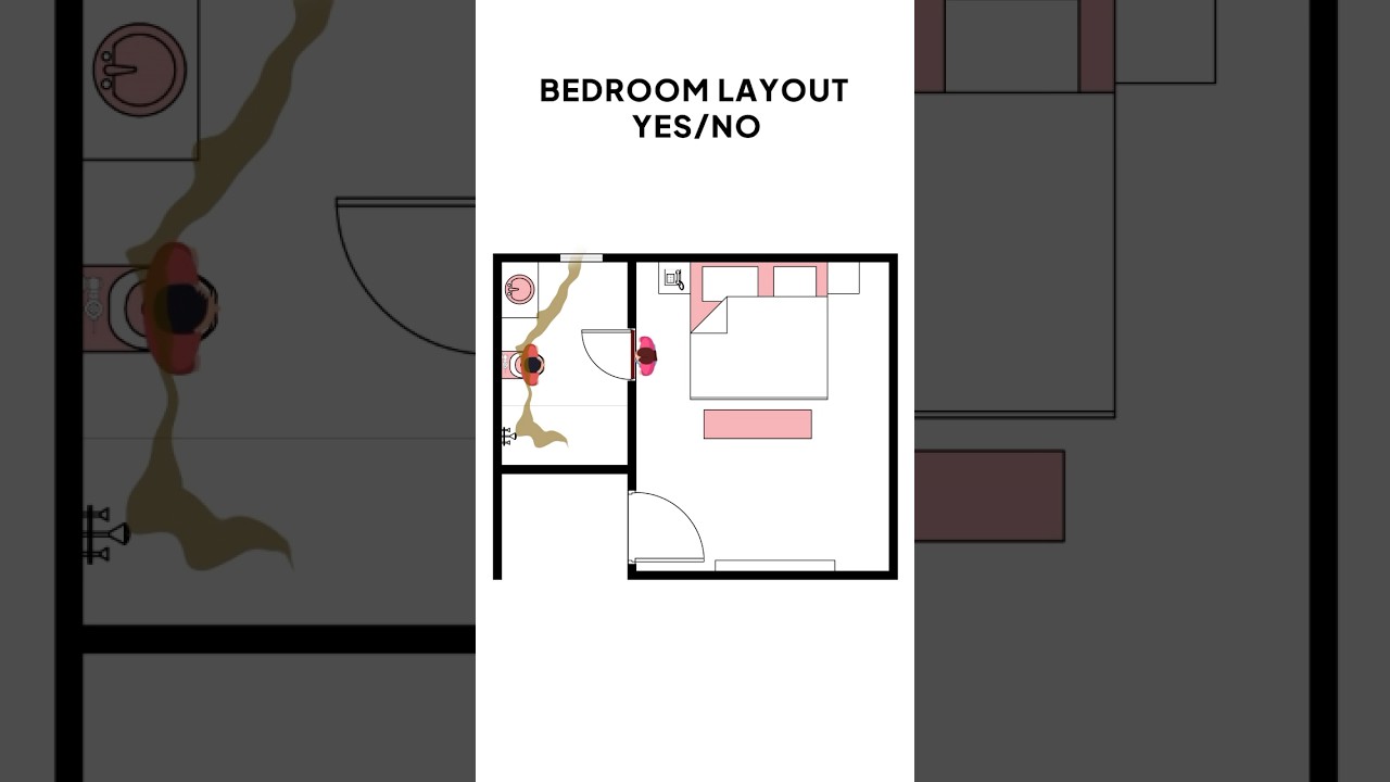 Floor plan mistakes in a bedroom with an attached bathroom are more common than you think! #bathroom