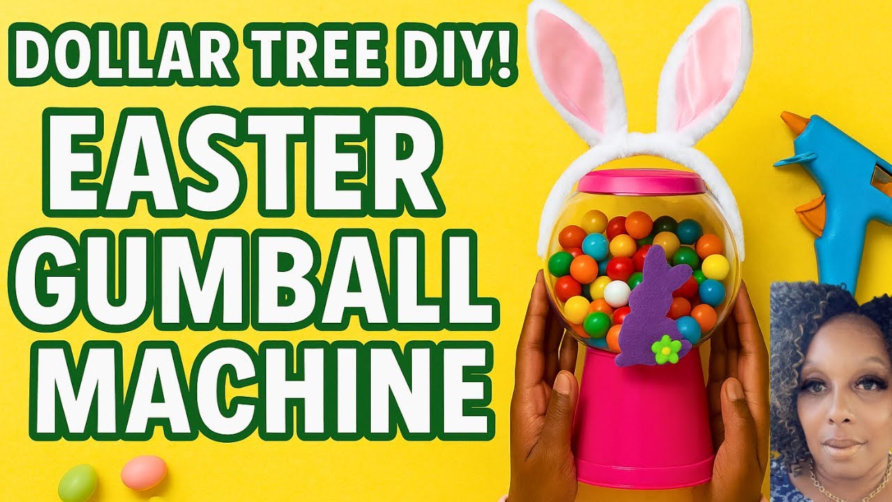 DIY Easter Gumball Machine Using Dollar Tree Items!