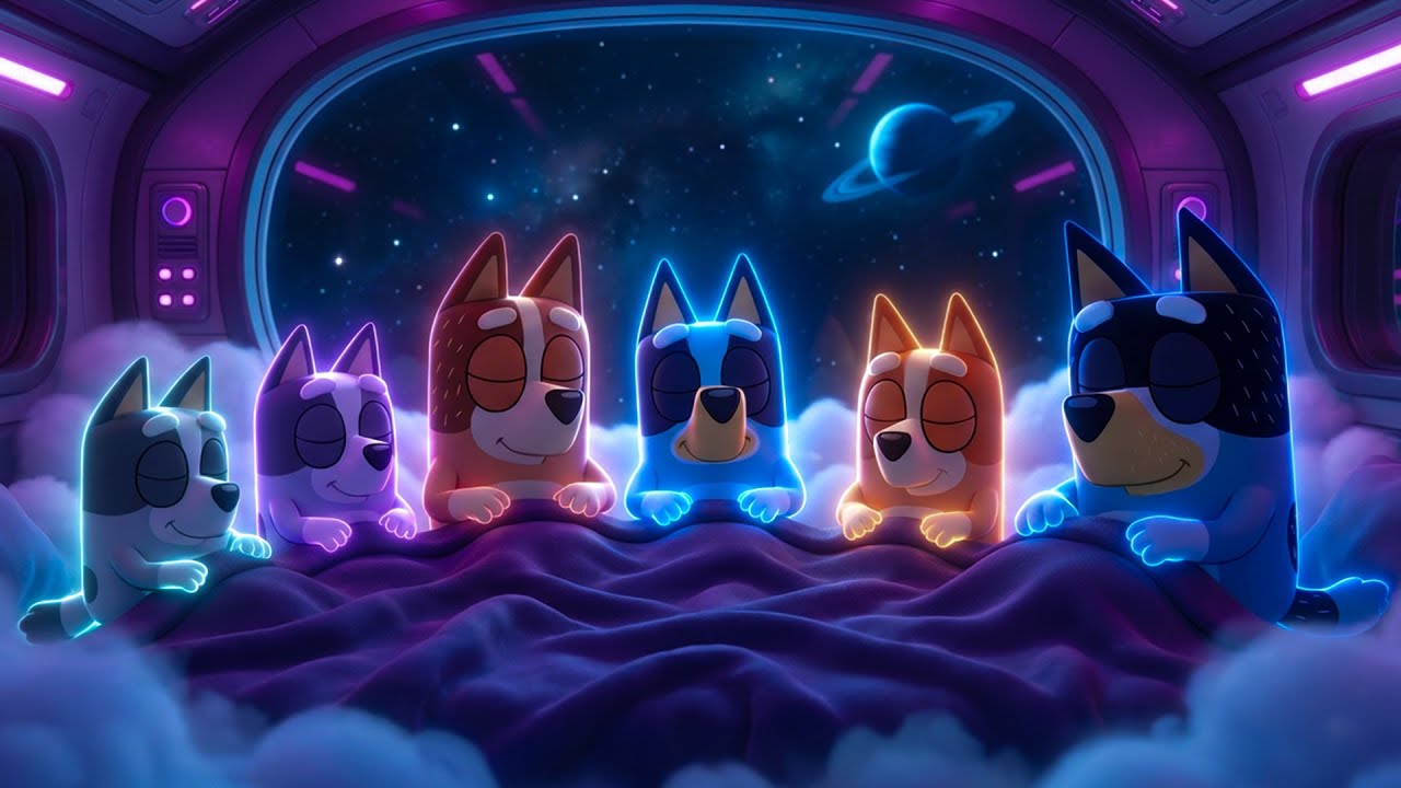 Gentle Piano for Sleep 🌙 Space Night Ambience for Deep Rest | Bluey Family Dreaming Together