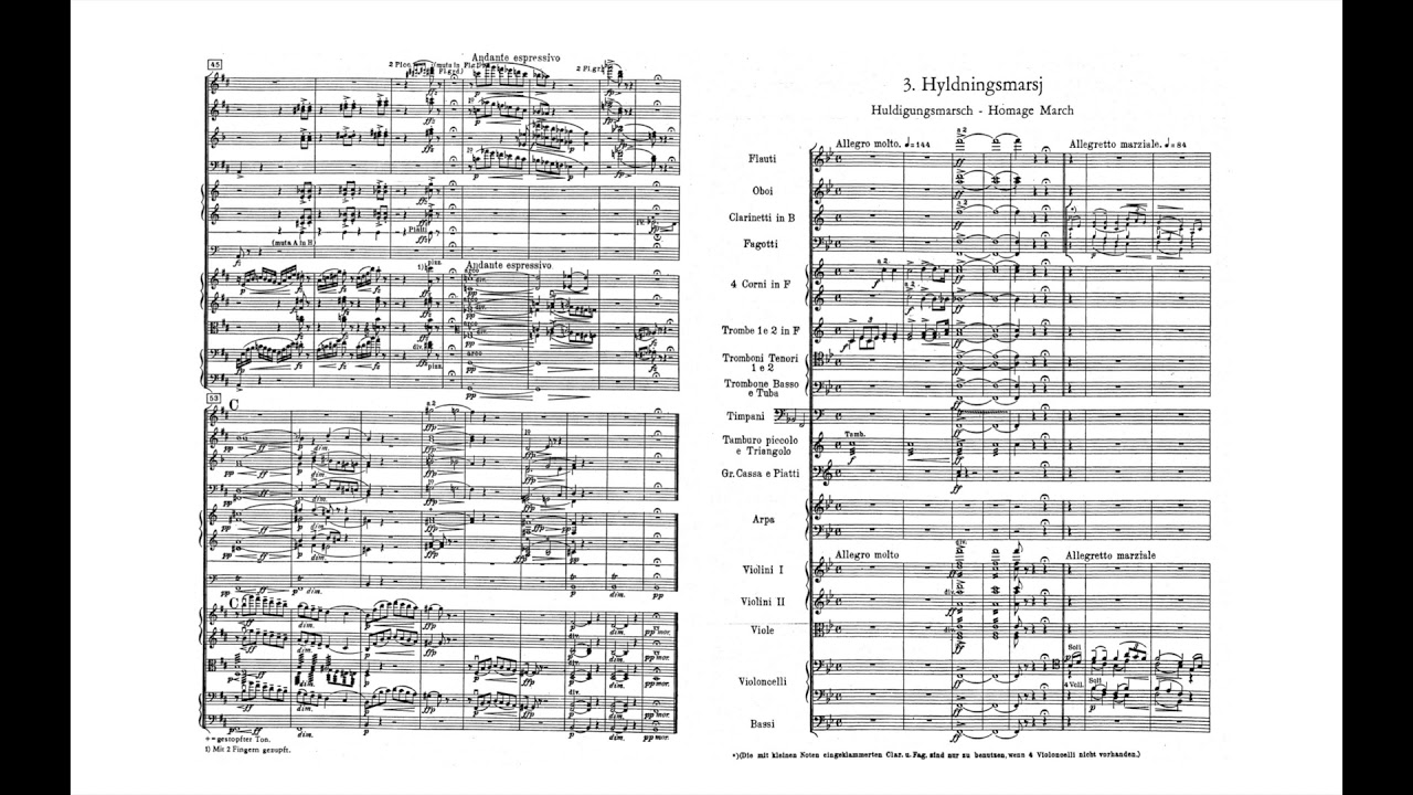 Edvard Grieg: Sigurd Jorsalfar, Three Orchestral Pieces Op.56 (w. Score)