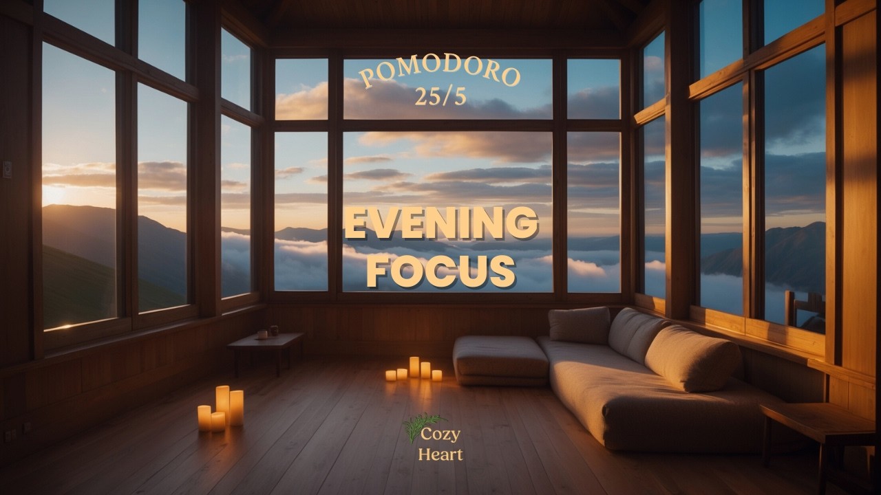 Calm Evening Pomodoro | Ambient Music in a Cozy Mountain Home
