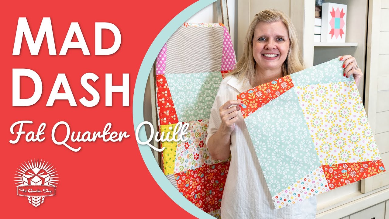 ⏩ DASH through this Fat Quarter Quilt! Just 12 Fat Quarters in Mad Dash ⏩ Free Fat Quarter Pattern