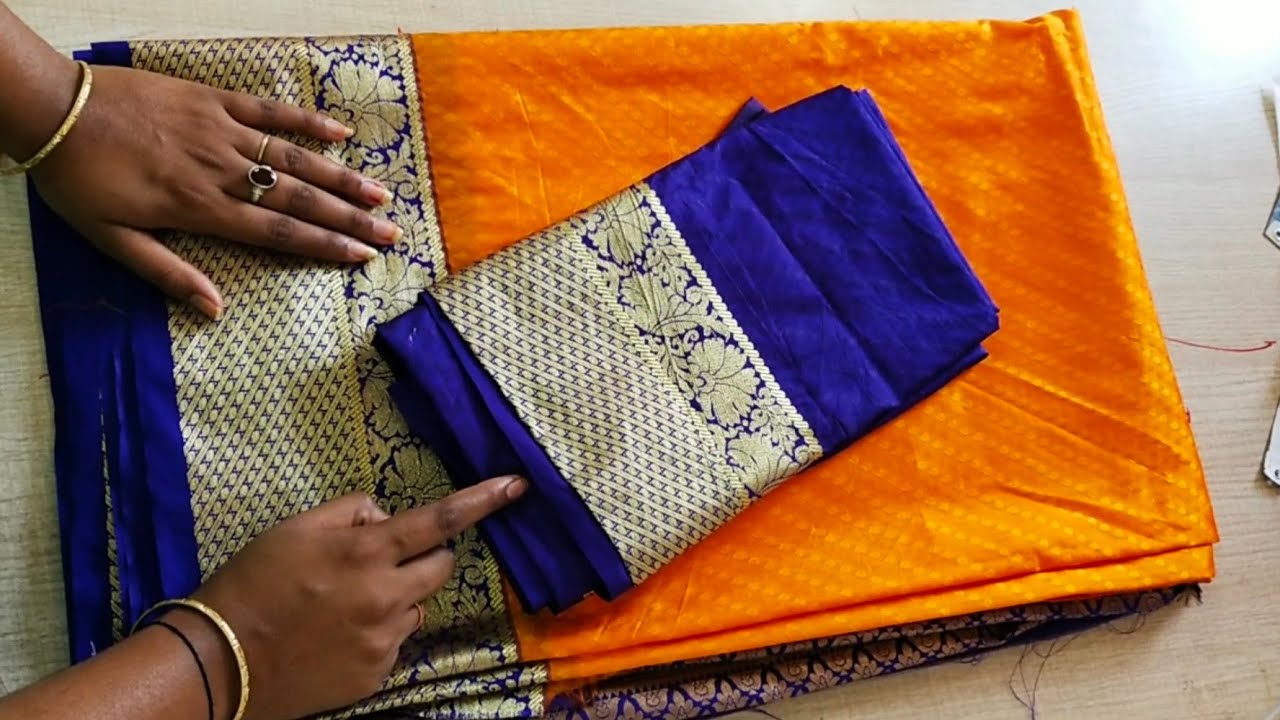 Simple and beautiful patchwork blouse back neck design cutting and stitching /blouse designs