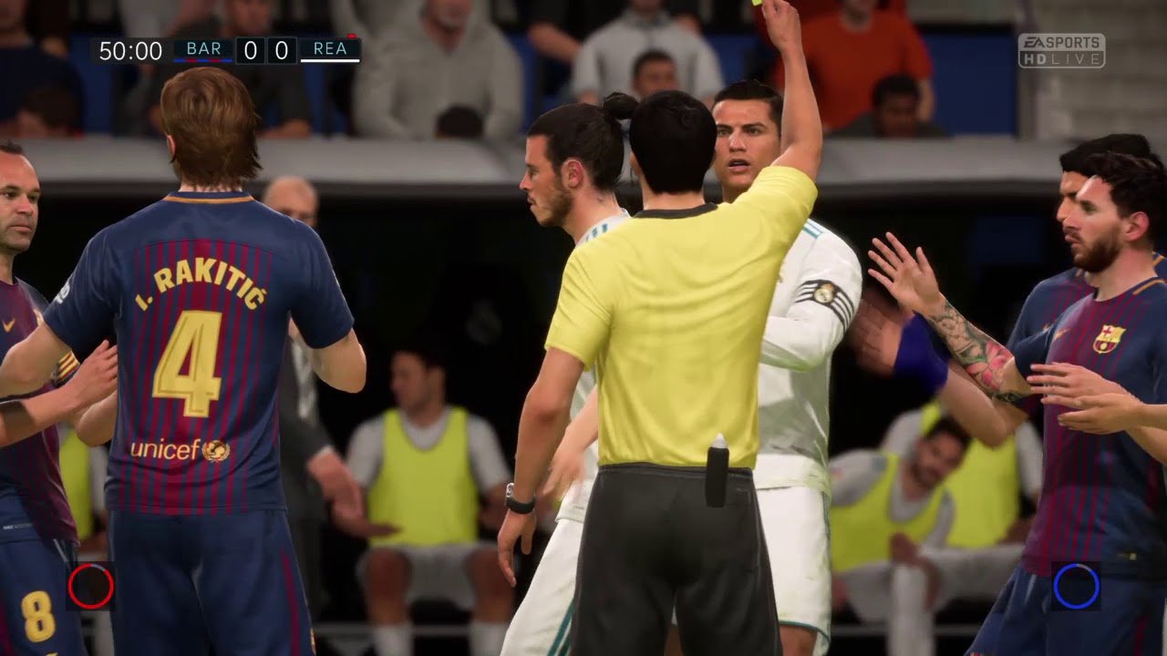 مباراه الريال مدريد و برشلونه بتعليق فارس عوض فيفا ١٨