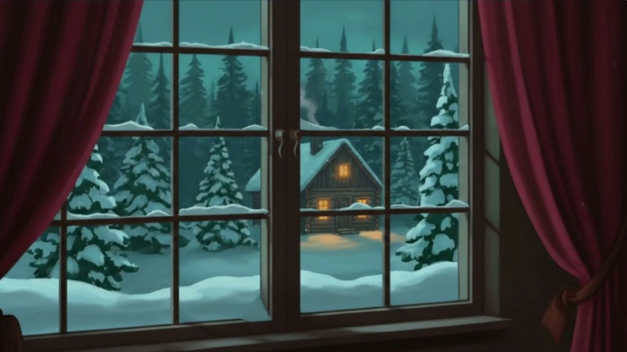 1930s winter, vintage oldies playing in another room at the first day of December