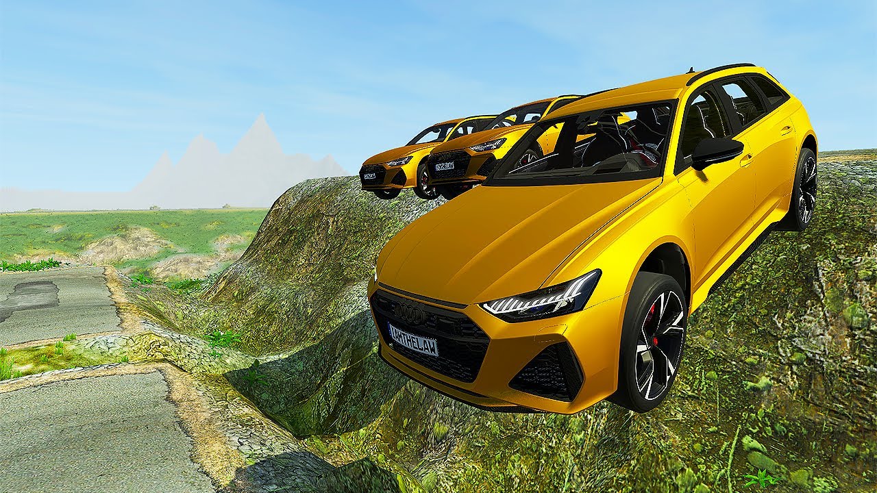 Cars VS CLIFF DİVİNG TEST High Jump Ramp #1 - BeamNg Drive