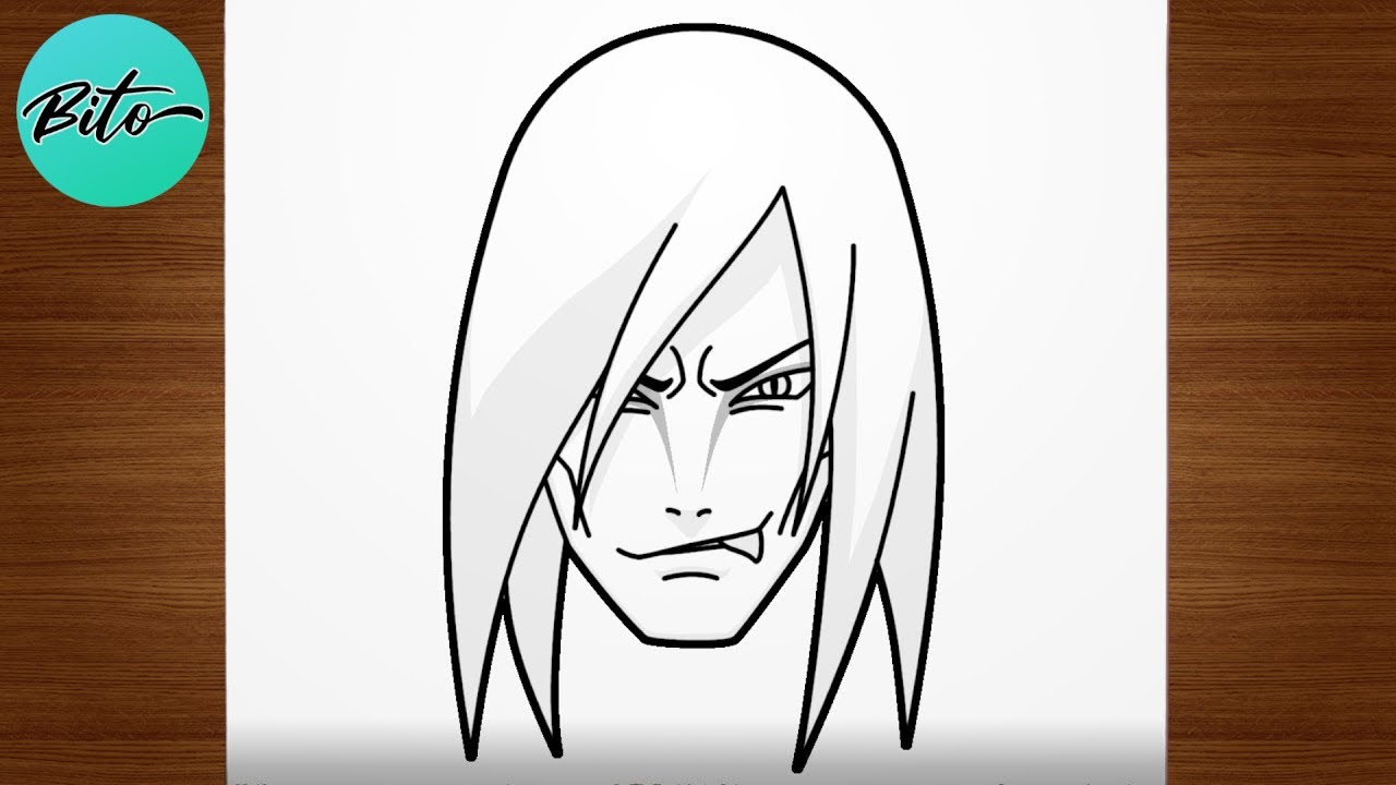 Como desenhar o OROCHIMARU (Naruto) passo a passo, fácil e rápido