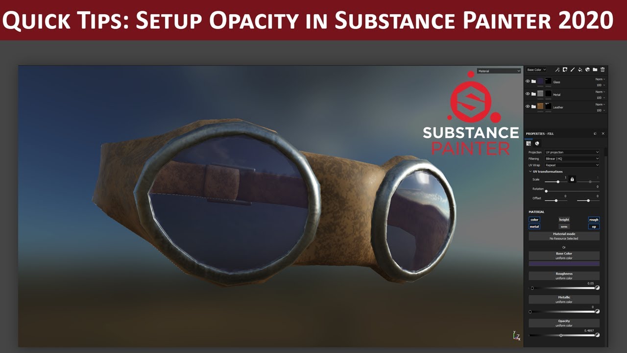 Substance Painter — настройка канала непрозрачности