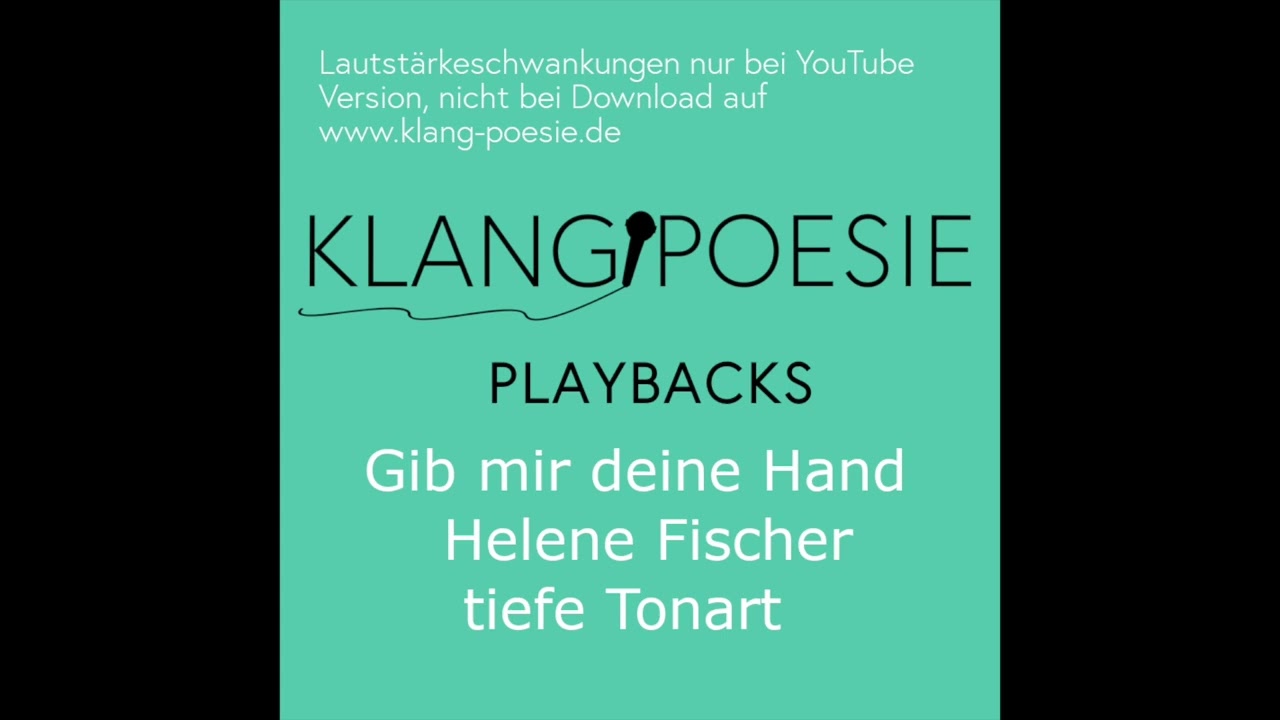 Gib mir deine Hand lower Helene Fischer Playback Karaoke Instrumental