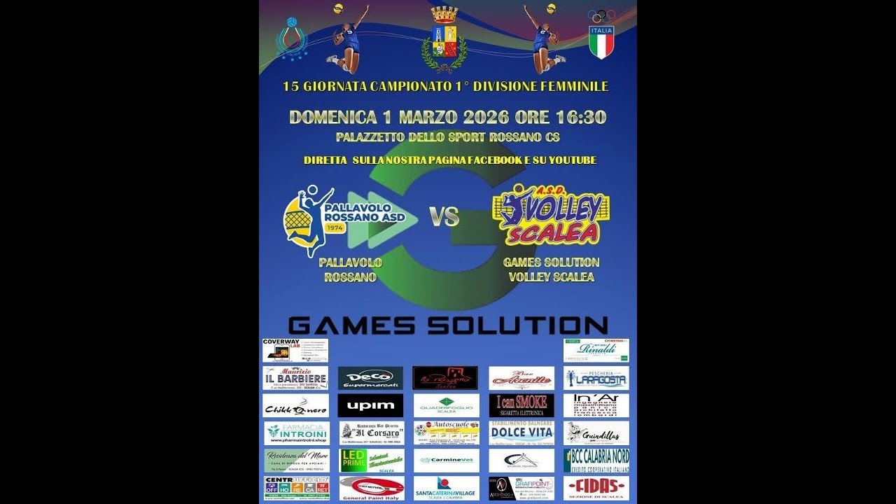 PALLAVOLO ROSSANO vs GAMES SOLUT. SCALEA - 01/03/2026