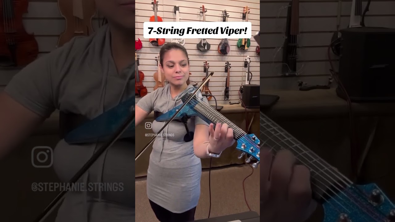 Trying a 7-String Fretted Viper Violin! At @ElectricViolinShop @MarkWoodMusic1