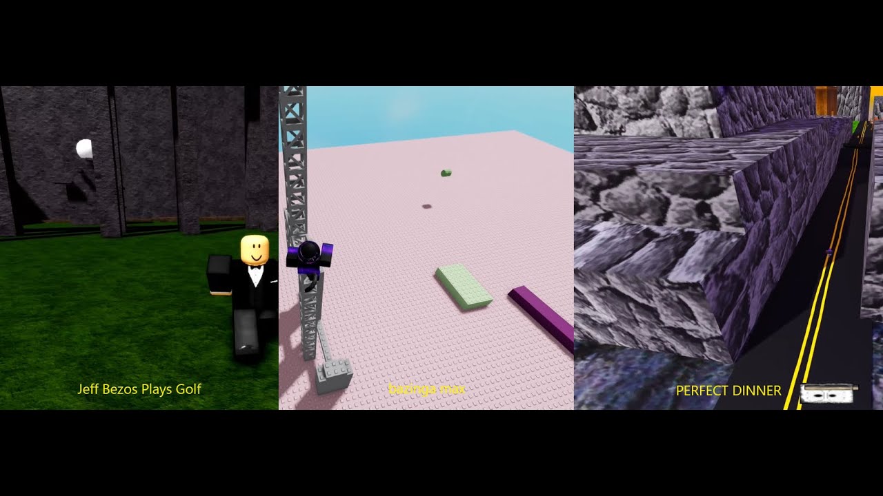 Roblox - Jeff Bezos Plays Golf + bazinga max + PERFECT DINNER / Full games + all badges.