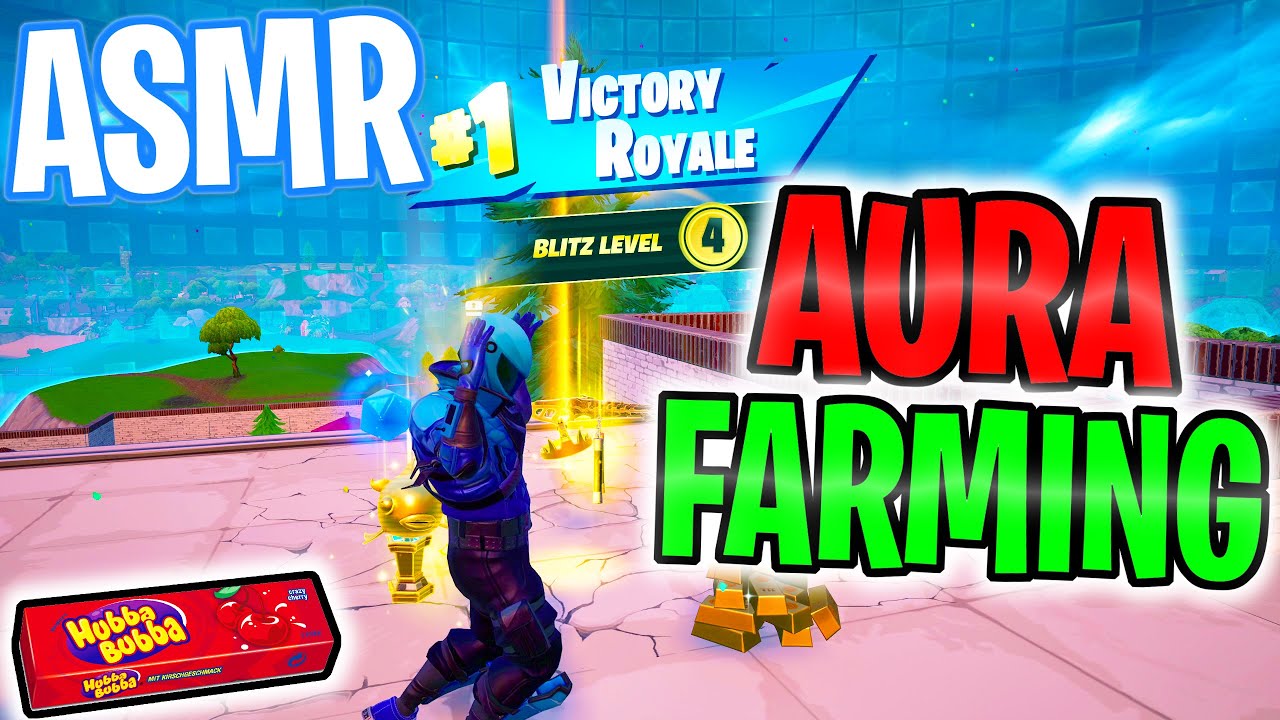 ASMR Gaming 😴 Fortnite Aura Farming Blitz Royale! Gum Chewing 🎮🎧 Controller Sounds + Whispering 💤