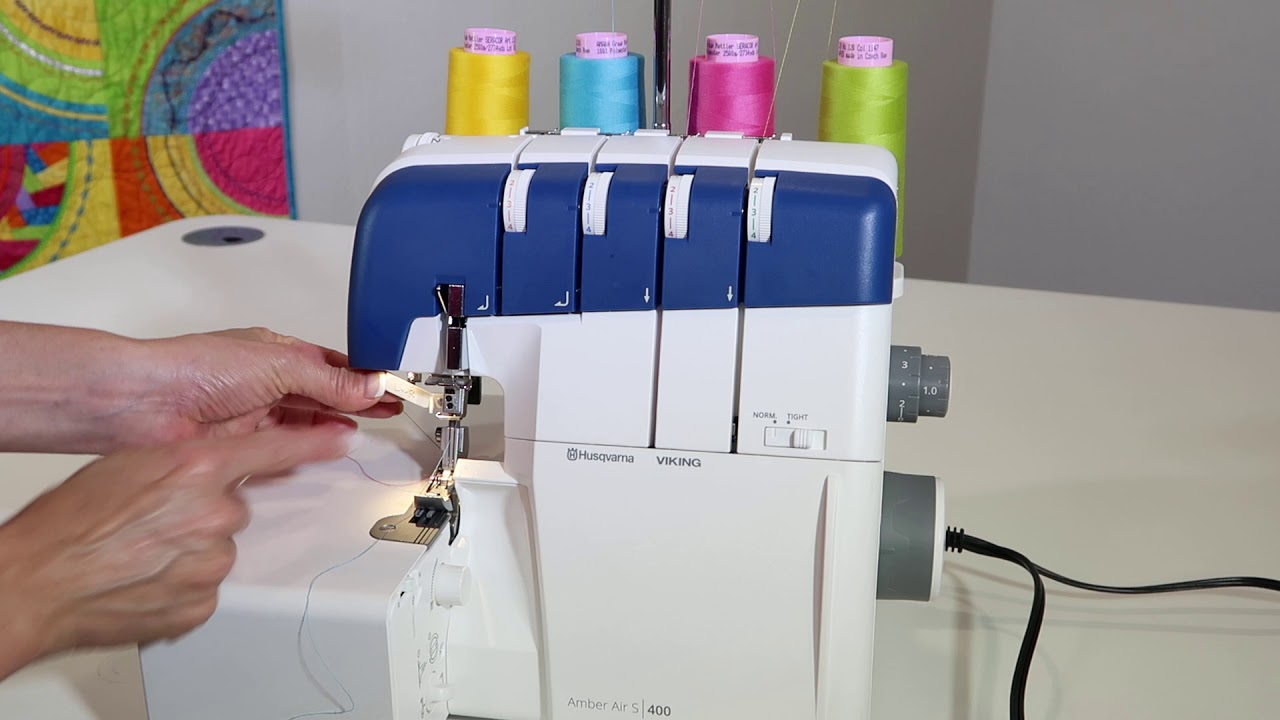 Husqvarna Viking Amber Air S 400 Serger 7 Threading