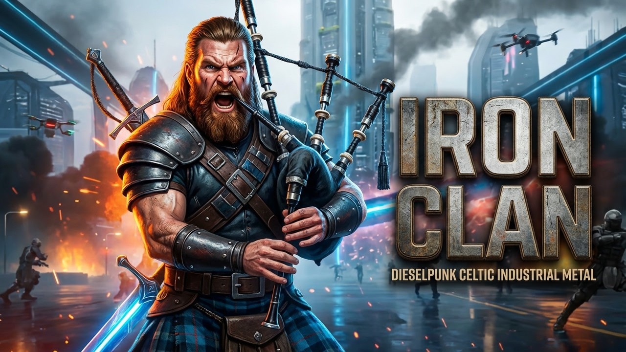IRON CLAN Dieselpunk Celtic Industrial Metal Bagpipes & War Drums