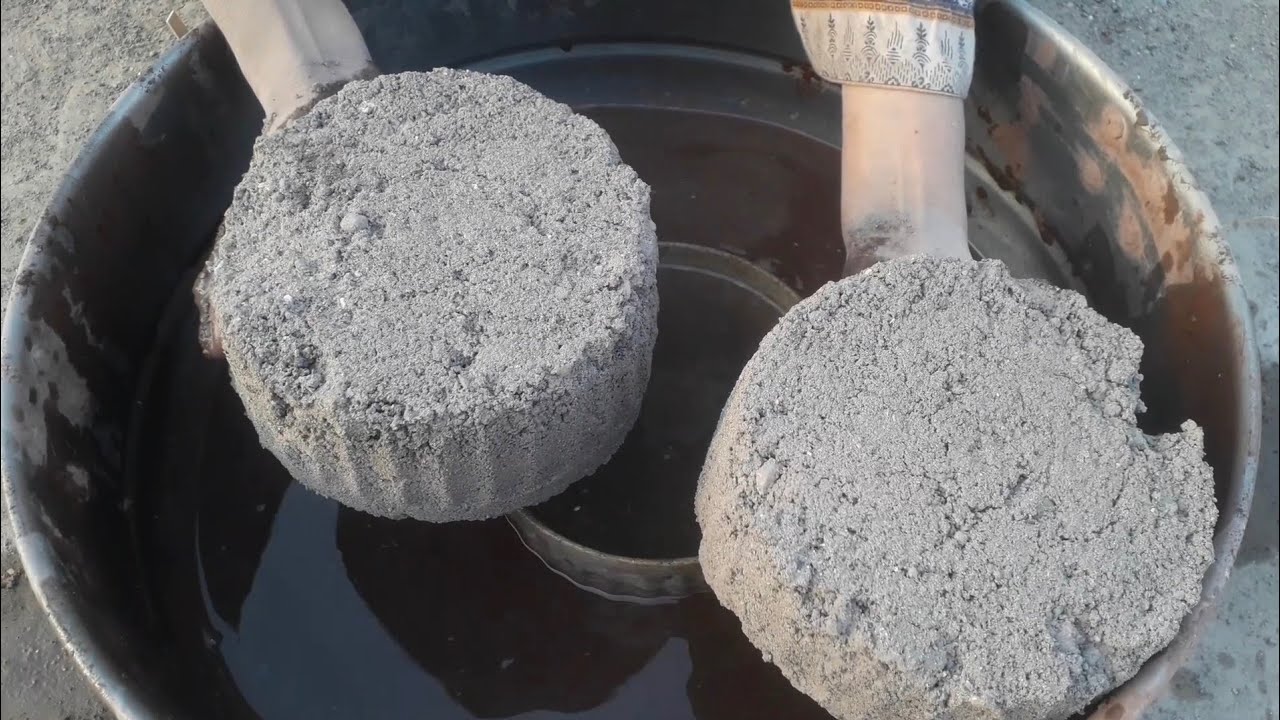 New cement sand cakes crumbling in cake water tub shape ASMR video 💦😴💤
