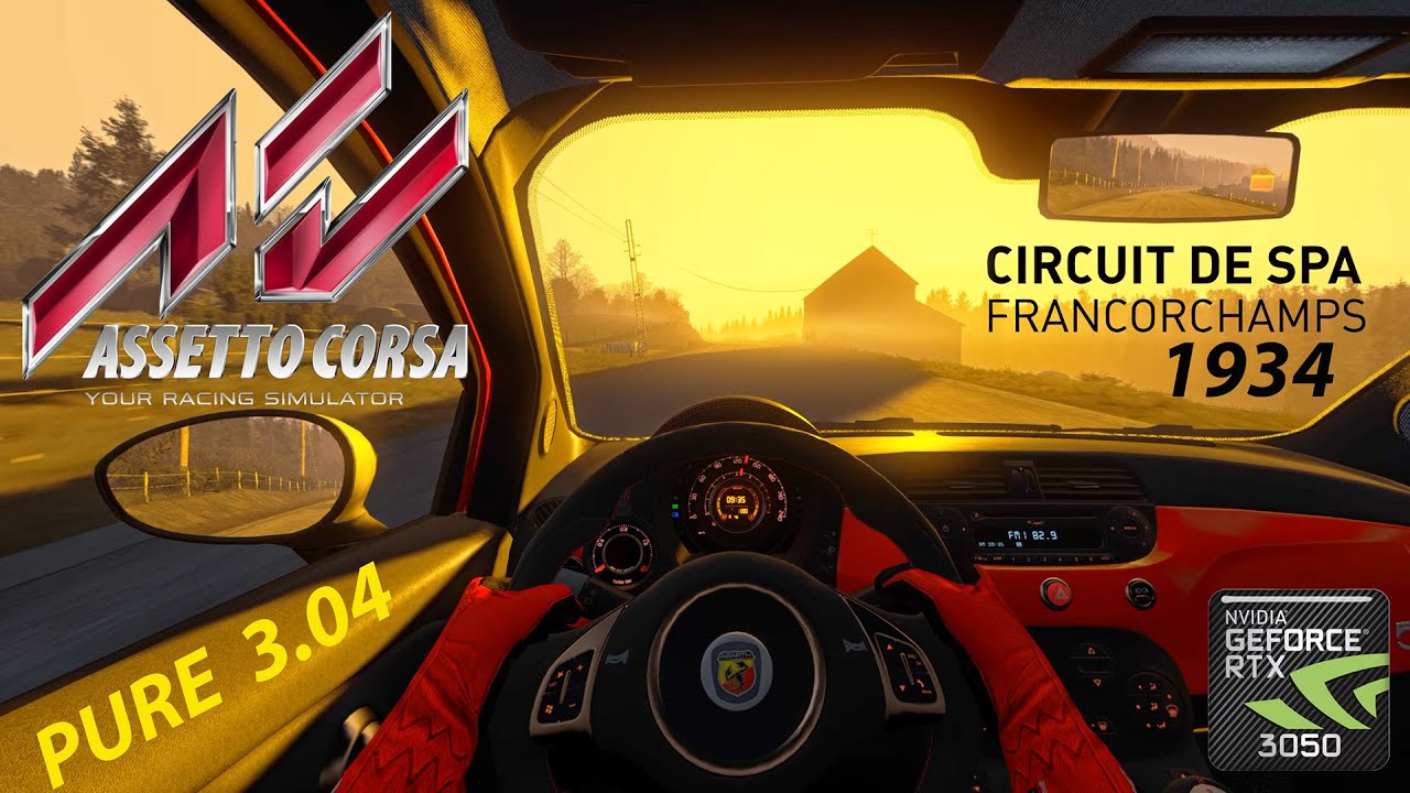 Assetto Corsa. Pure 3.04. When Spa 1934 Wakes Up - A Sunrise Lap Full of Magic. RTX 3050