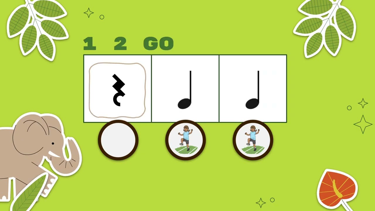 Elephant Stomp - Movement Video with Scarf Play (Quarter Rests and Quarter Notes)