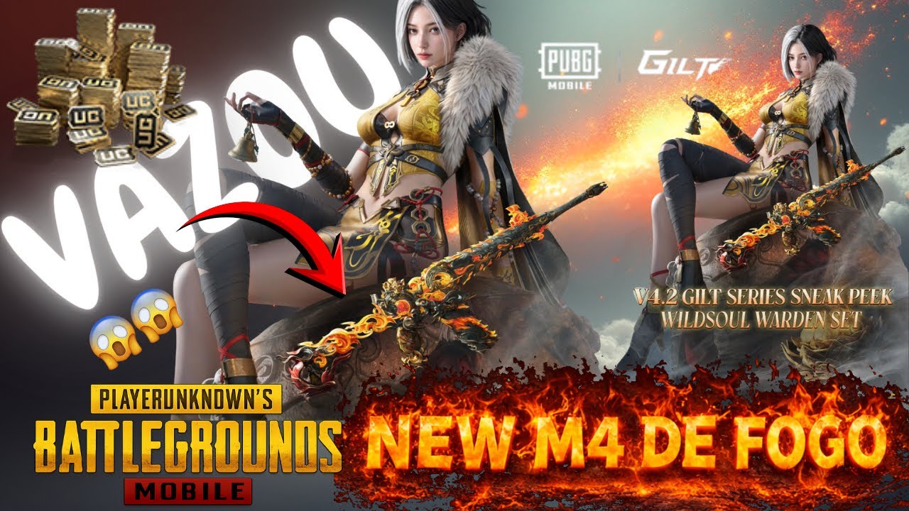 NOVA M4 DE FOGO PUBG MOBILE 🔥😱|NEW M4 PUBG MOBILE | NOVA HONEY PUBG MOBILE | NEW HONEY + BÔNUS FINAL