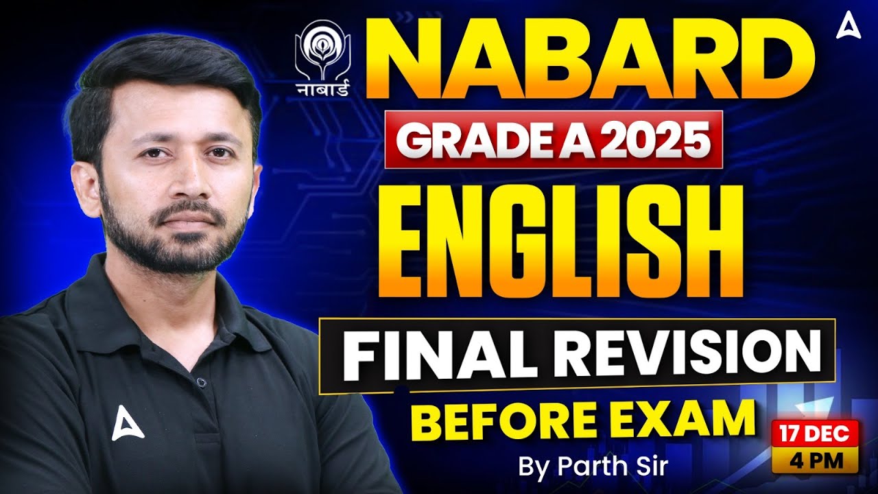 NABARD Grade A English 2025 | Final Revision | Most Expected English Questions For Nabard Exam