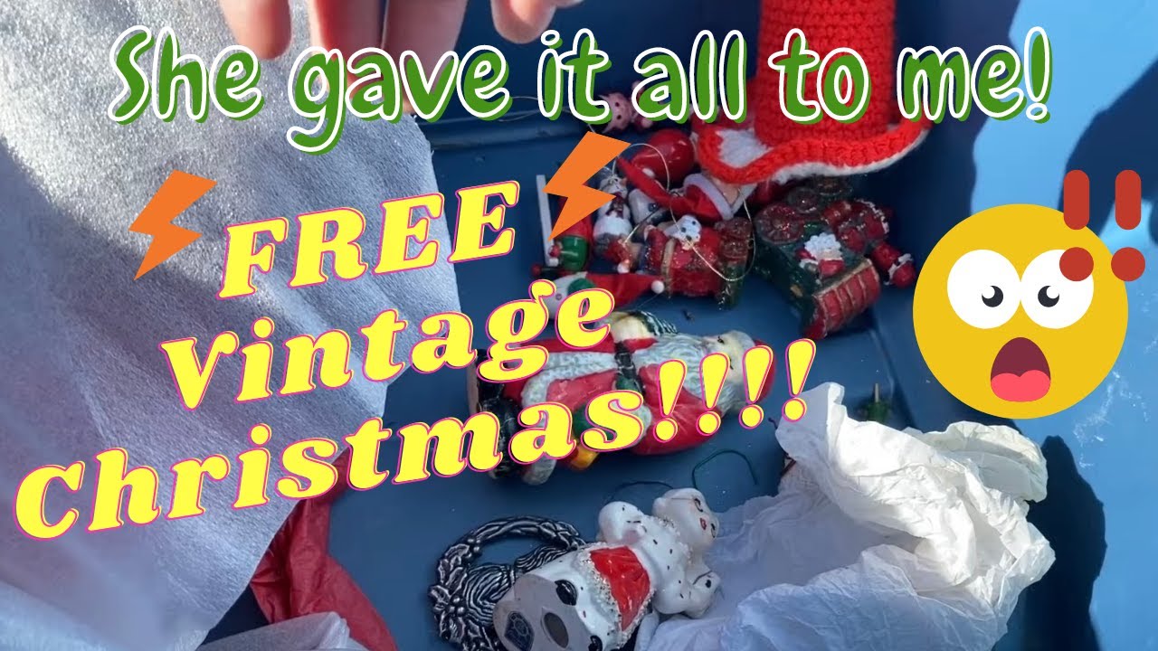 A Pile of VINTAGE Christmas FREE | Community Yard Sale With Me