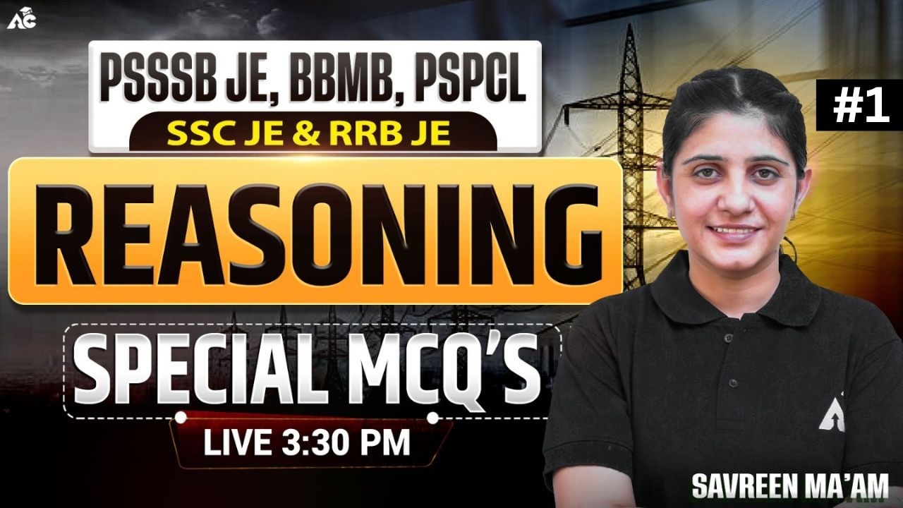 PSSSB JE, BBMB, PSPCL Exam Preparation 2026 | Reasoning Special Pyq By Savreen Mam