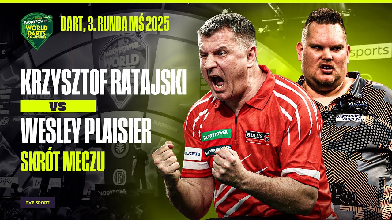 SKRÓT: KRZYSZTOF RATAJSKI - WESLEY PLAISIER. MŚ DART: 3. RUNDA