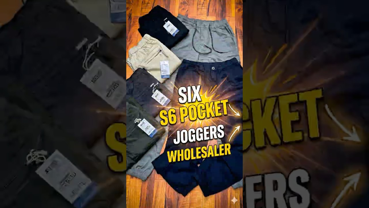 Premium 6-Pocket Cargo Pants Wholesale Mumbai 🇮🇳 | Best Mens Joggers | New National Market Wadala