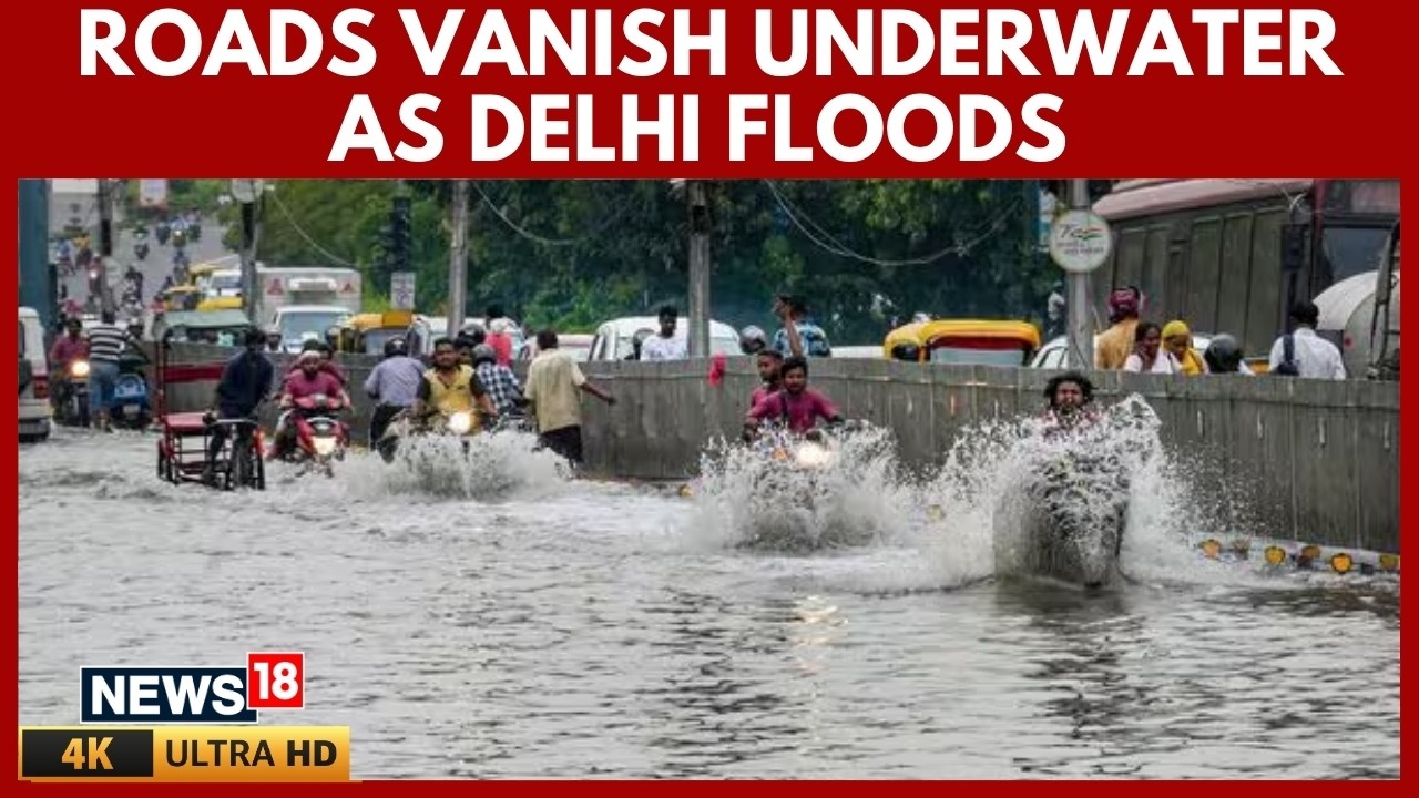 Delhi Rain News | Heavy Downpour Floods Roads, Massive Traffic Jams Leave Commuters Stranded | N18V