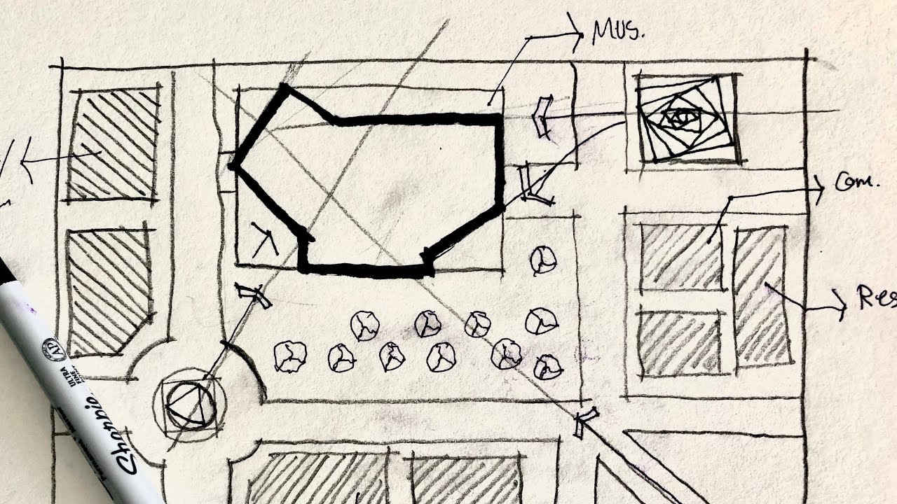 Architectural design process | Form, Orientation, Design a Museum. 