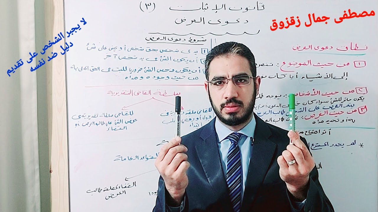 قانون الاثبات 3 ، المحاضرة الثالثة ، دعوى العرض | مصطفى جمال زقزوق