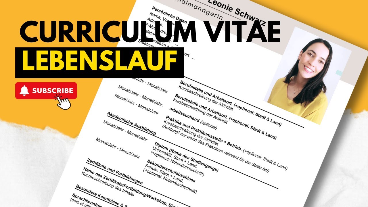 LEBENSLAUF, Curriculum Vitae, CV. (en alemán!)