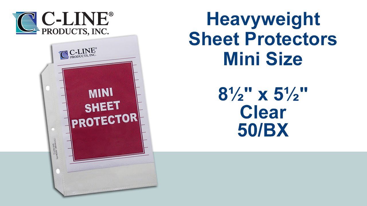 Heavyweight Poly Sheet Protector, Mini, Clear, 8 1/2 x 5 1/2, 50/BX - C-Line Products - 62058