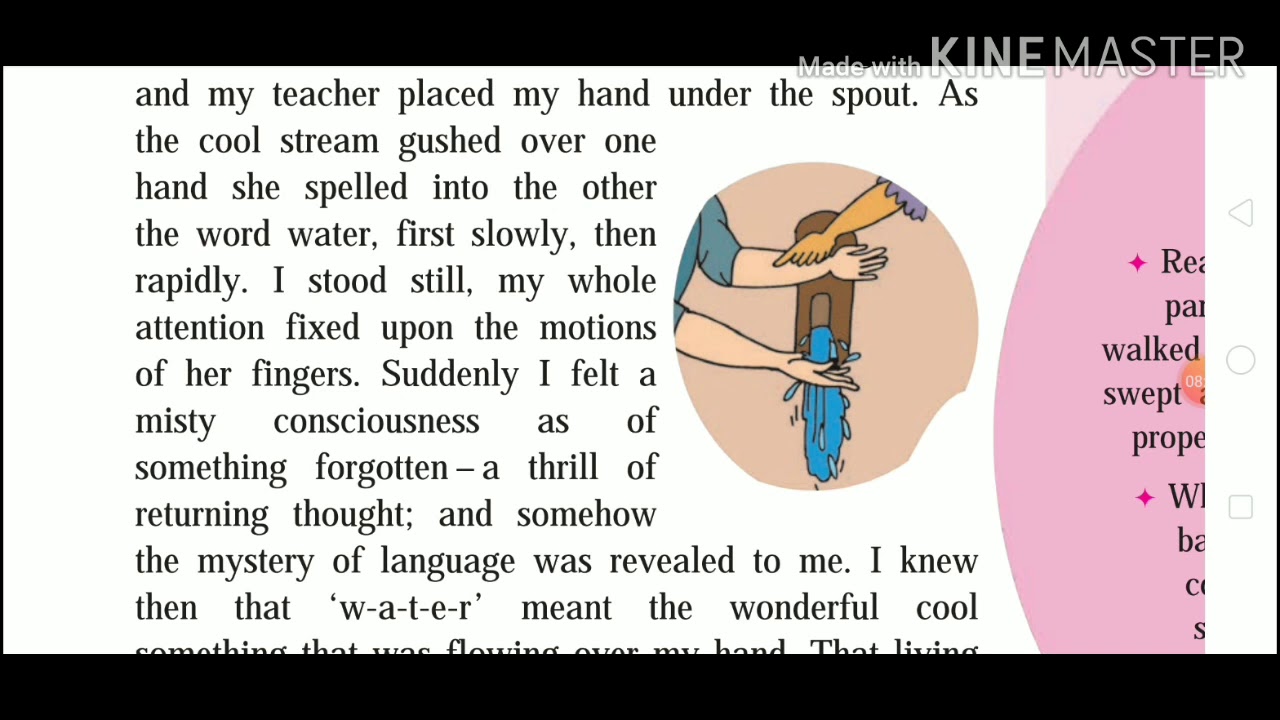 'Helen Keller and Anne Sullivan part 2' 9th standard English lesson explained in Marathi