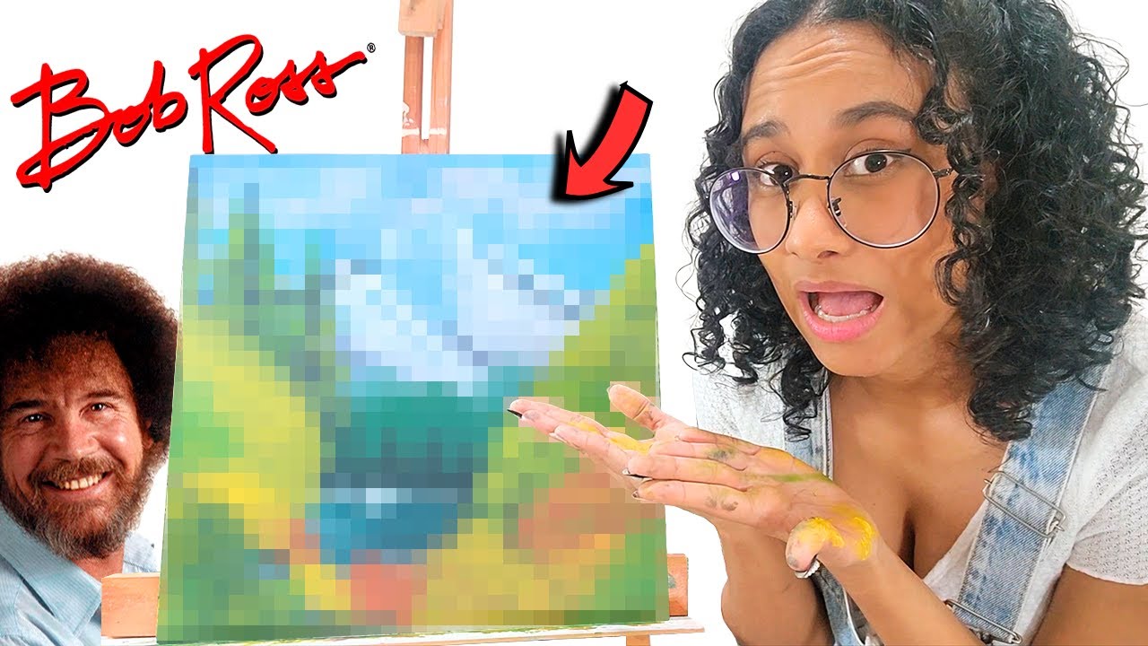 SEGUINDO UM TUTORIAL DE PINTURA DO BOB ROSS!!