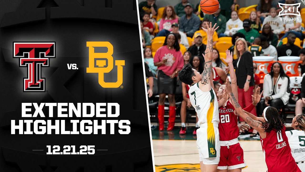 Texas Tech vs. #15 Baylor Extended Highlights | 2025-26 Big 12 Women's Basketball