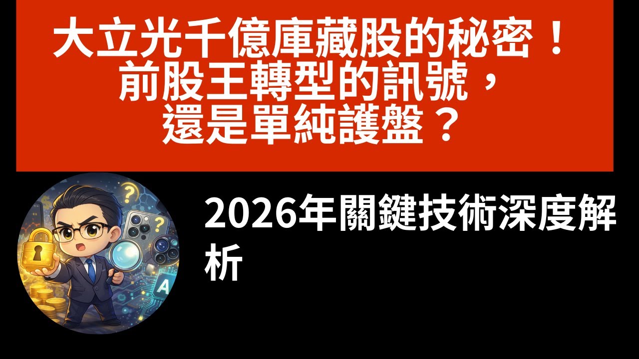 大立光千億庫藏股的秘密！前股王轉型的訊號，還是單純護盤？2026年關鍵技術深度解析