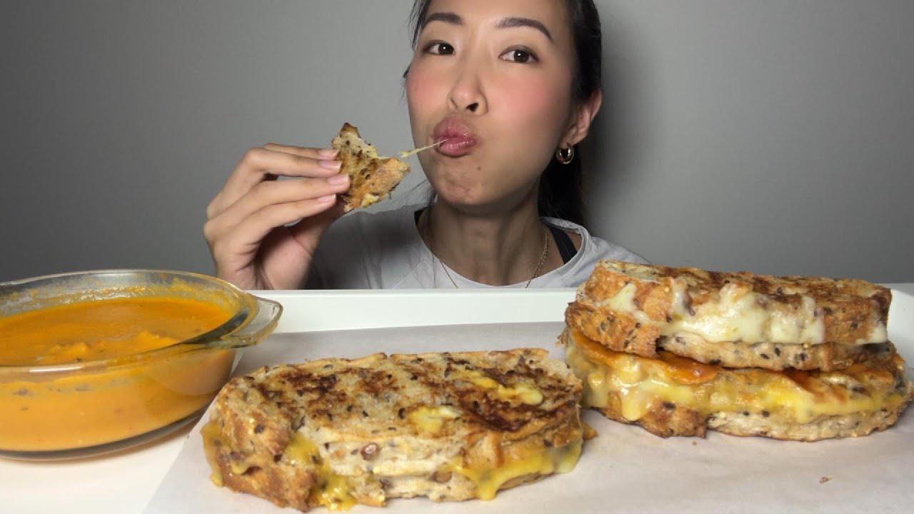 Grilled Cheese🧀with Creamy Tomato Soup🥫 | Mukbang | ASMR | Eating Sounds