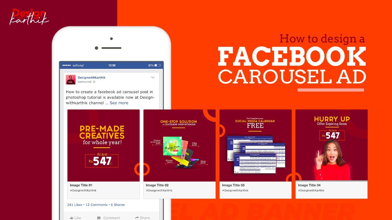 Facebook Carousel Post Design | Photoshop | Slider Post Design
