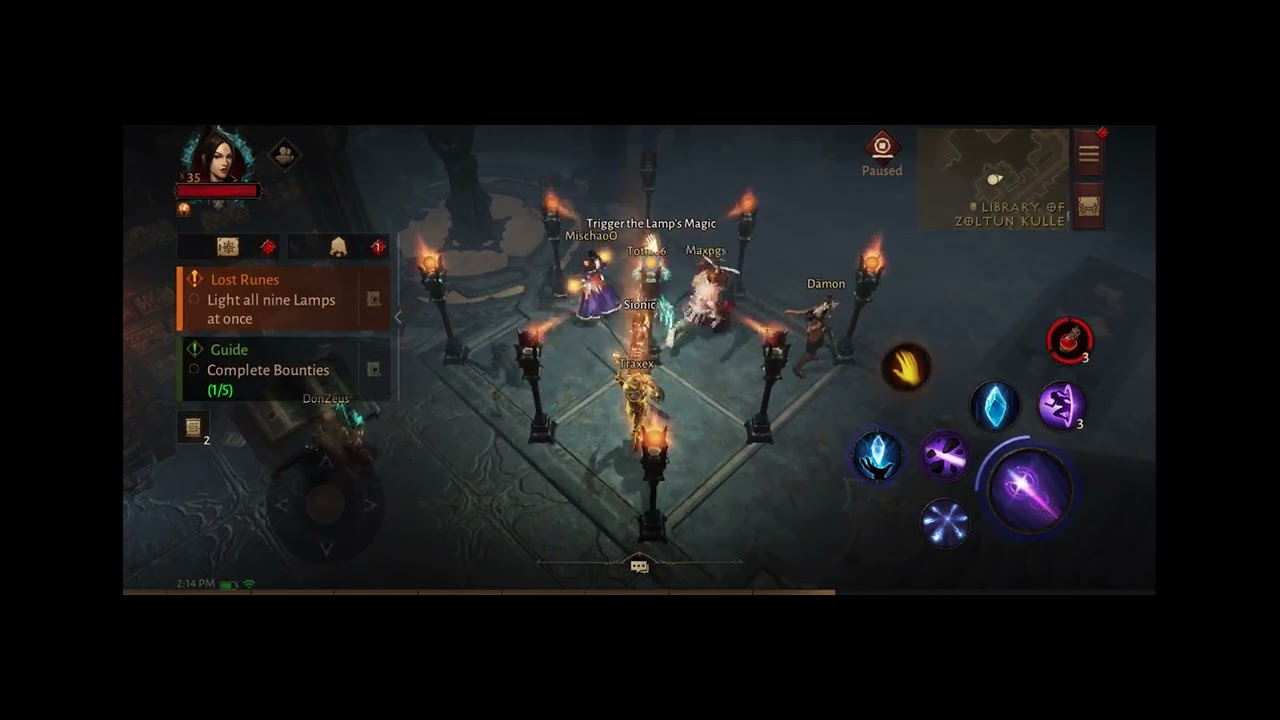 Diablo Immortal Library of Zoltun Kulle Puzzle - Light All Nine Lamps At Once
