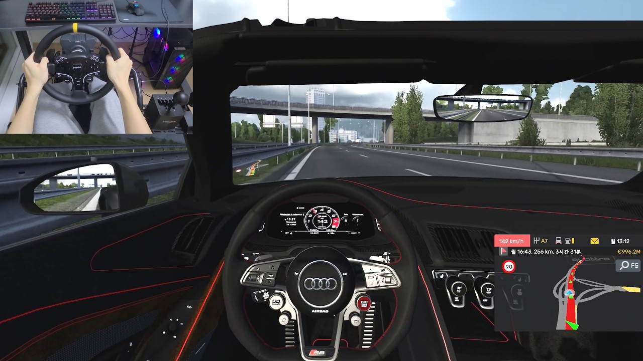 Audi R8 V10 Spyder 2021┃Euro Truck Simulator 2 ┃MOZA R5 steering wheel