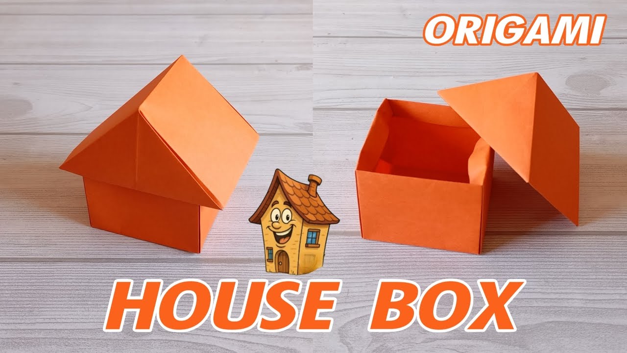 CUTE HOUSE SHAPE BOX|HOW TO MAKE A PAPER HOUSE BOX|STEP BY STEP FOLDING|PAPERCRAFT 