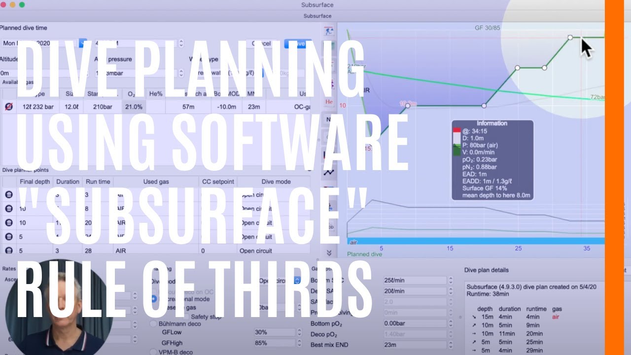 Dive planning with SubSurface - Rule of thirds